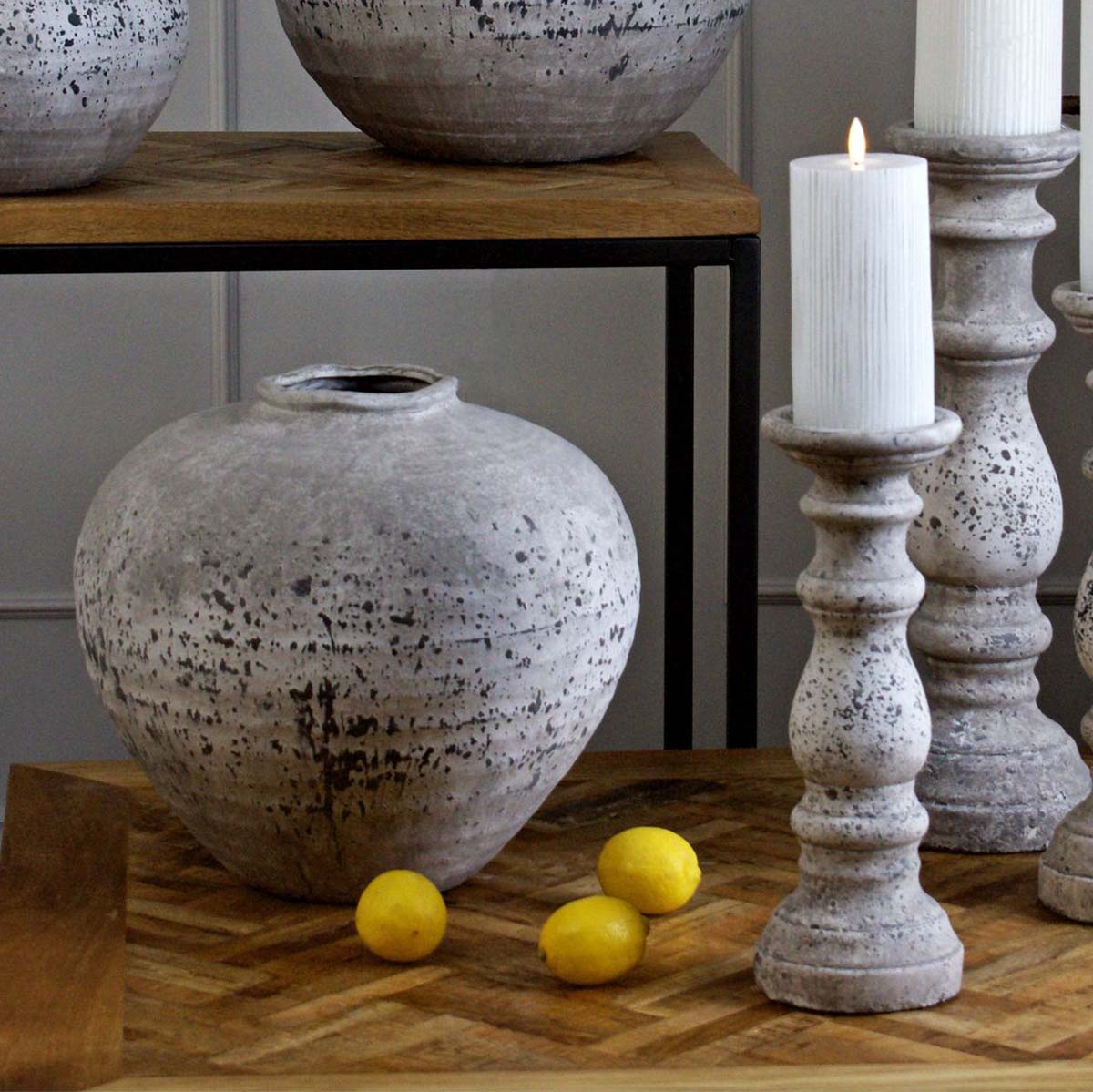 Tiber Ceramic Stone Pot-WYLD HOME