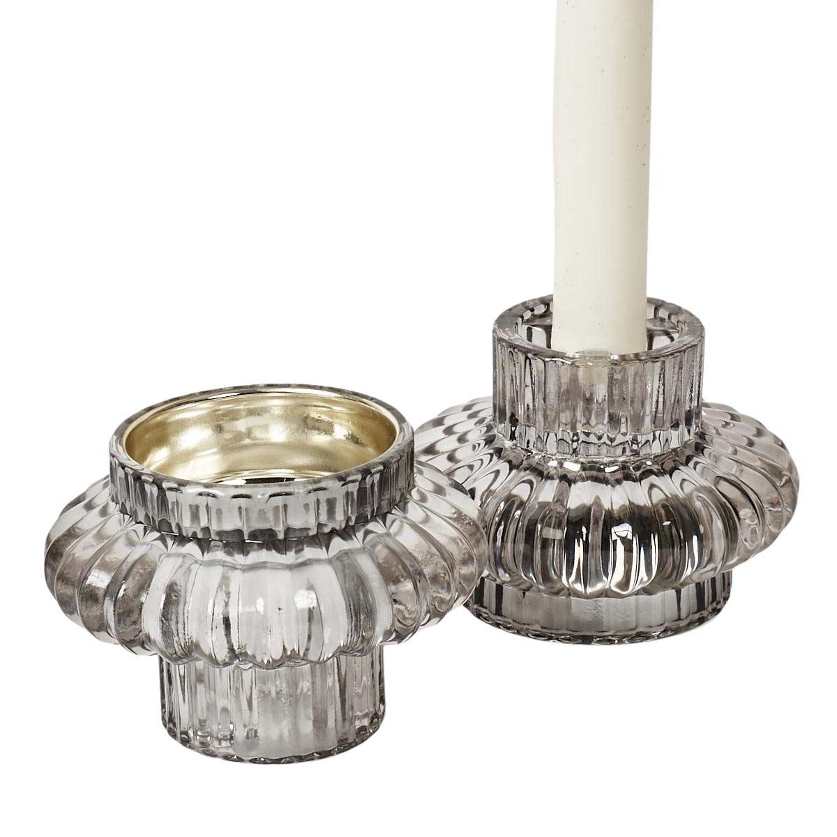 Maria 2-Way Candleholder Clear-WYLD HOME