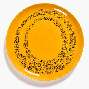 Ottolenghi Feast Plate Yellow Dots Black L-WYLD HOME
