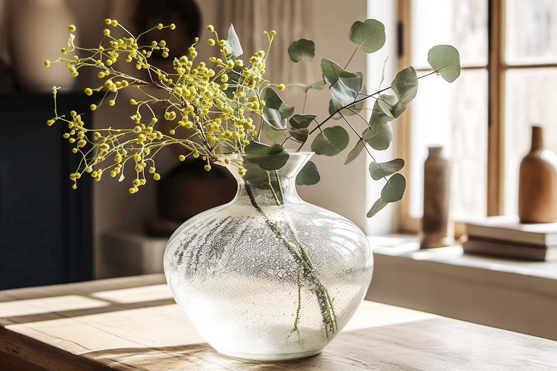 PARILLA BOTTLE VASE WITH FAUX FLOWERS - LOVE THE SPACE YOU LIVE