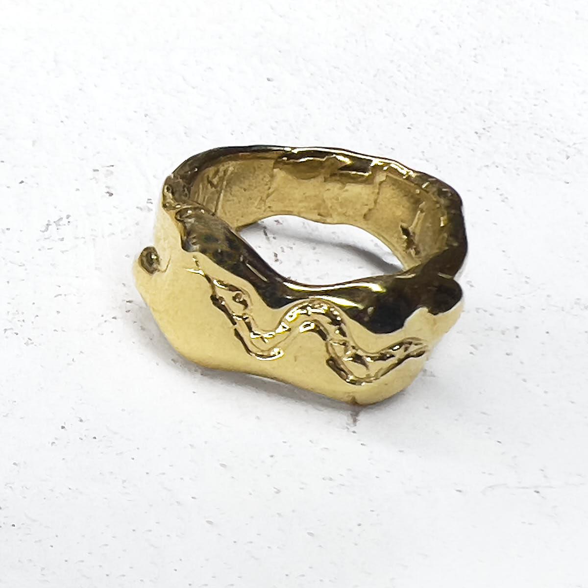 Snake Drip Ring - Gold-WYLD HOME
