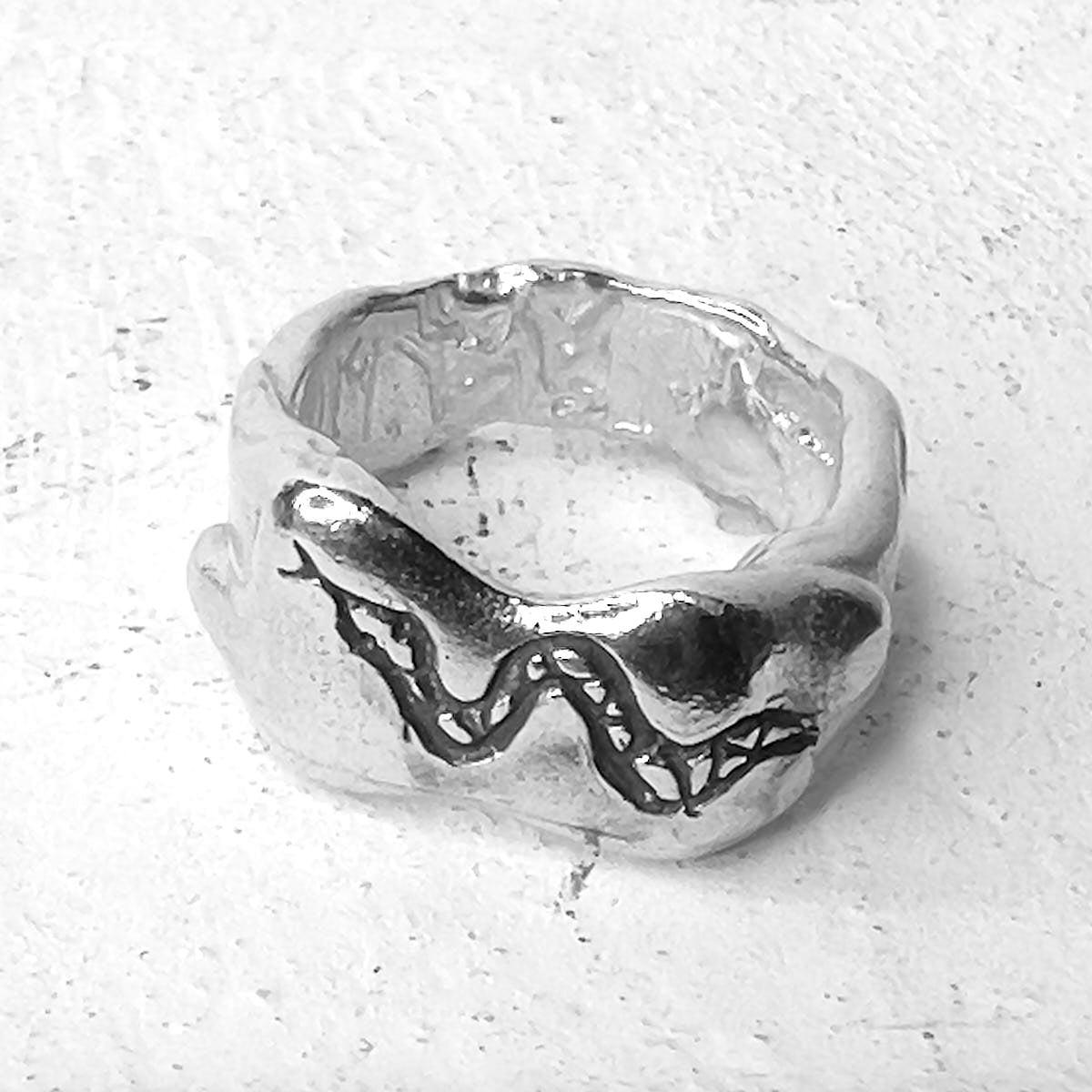 Snake Drip Ring - Silver-WYLD HOME