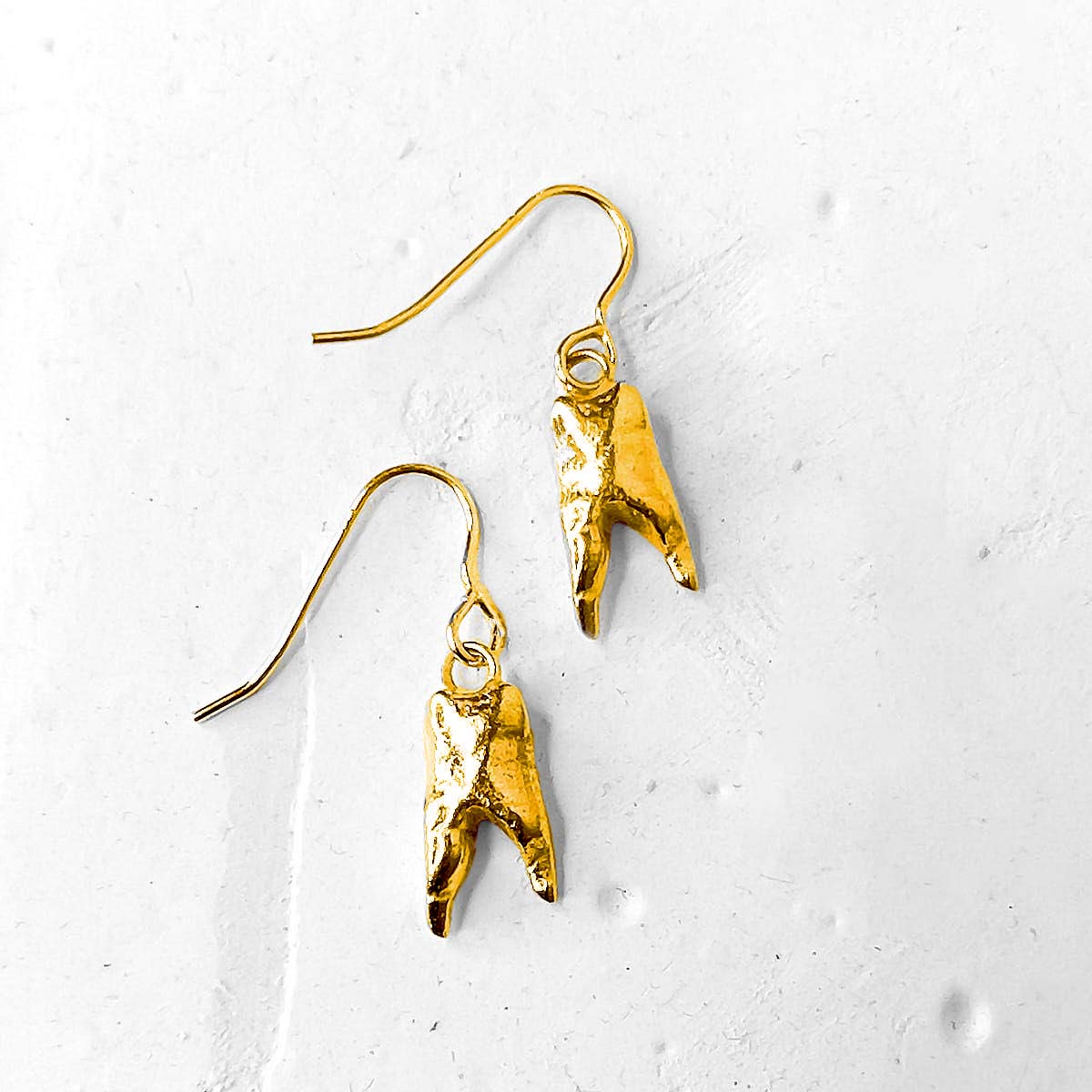 Tooth Earrings - Gold-WYLD HOME