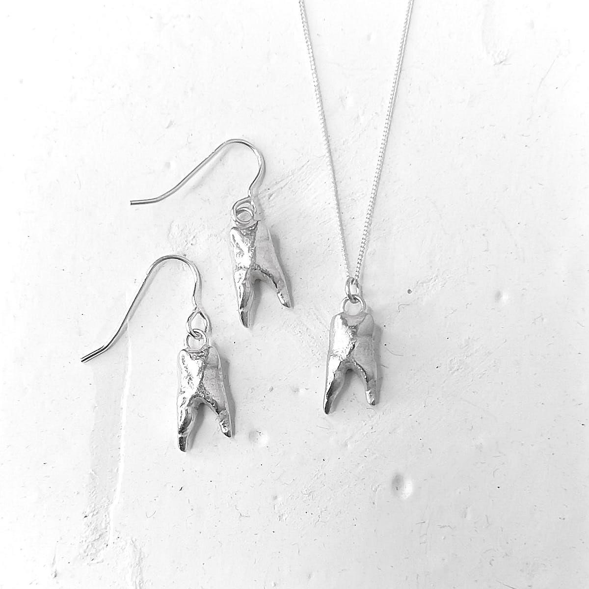 Tooth Necklace - Silver-WYLD HOME