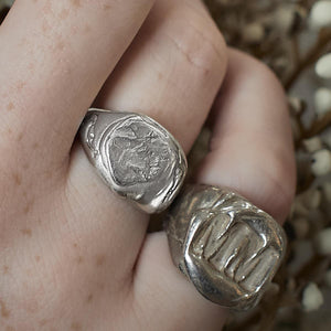 Snake Squash Seal Ring - Silver-WYLD HOME